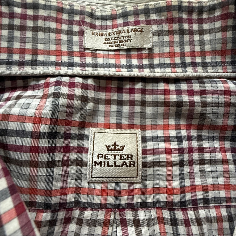 Peter Millar Red and White Casual Button Down Shirt XXL - Picture 3 of 7